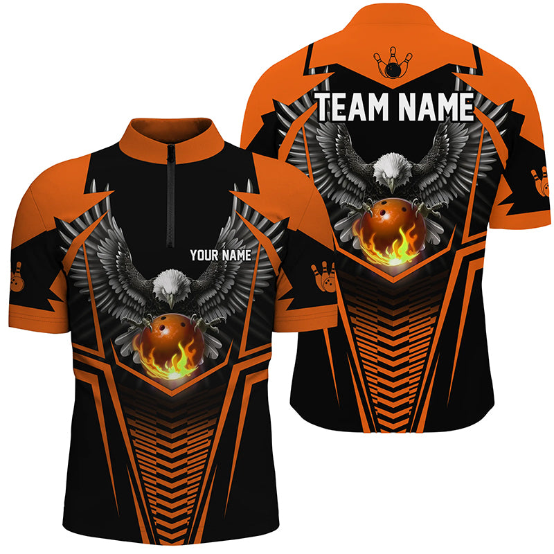 Custom Eagle Bowling Shirts 1/4 Zip Bowling Team League for Men QZT434