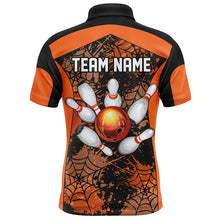 Load image into Gallery viewer, Orange Bowling Shirt for Men Spider Bowling Shirt Customized Polo Shirt Unisex QZT288