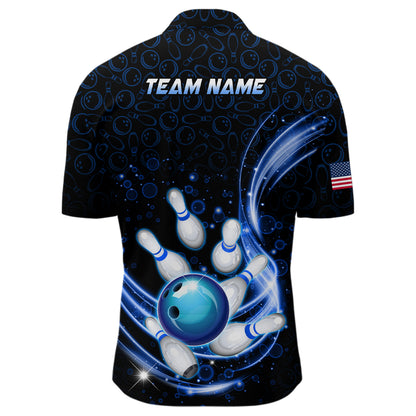 Personalized Camo Bowling Shirt for Men Custom Bowling Jersey Bowling Team League Quarter-Zip QZT251