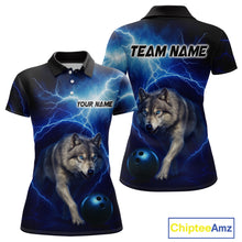 Load image into Gallery viewer, Custom Bowling Shirts for Women Thunder Bowling Jerseys Bowling Team League Polo &amp; Quarter-Zip QZT704