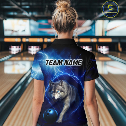 Custom Bowling Shirts for Women Thunder Bowling Jerseys Bowling Team League Polo & Quarter-Zip QZT704
