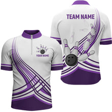 Load image into Gallery viewer, Personalized Men's Bowling Jersey Quarter Zip Bowling Team Shirts Bowling Gifts QZT502