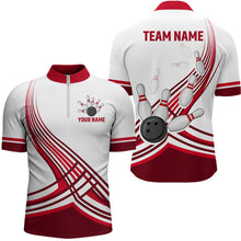 Load image into Gallery viewer, Personalized Men's Bowling Jersey Quarter Zip Bowling Team Shirts Bowling Gifts QZT502