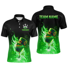 Load image into Gallery viewer, Custom Bowling Shirt Unisex Green Shamrock Lucky Clover Polo Bowling Jersey QZT624