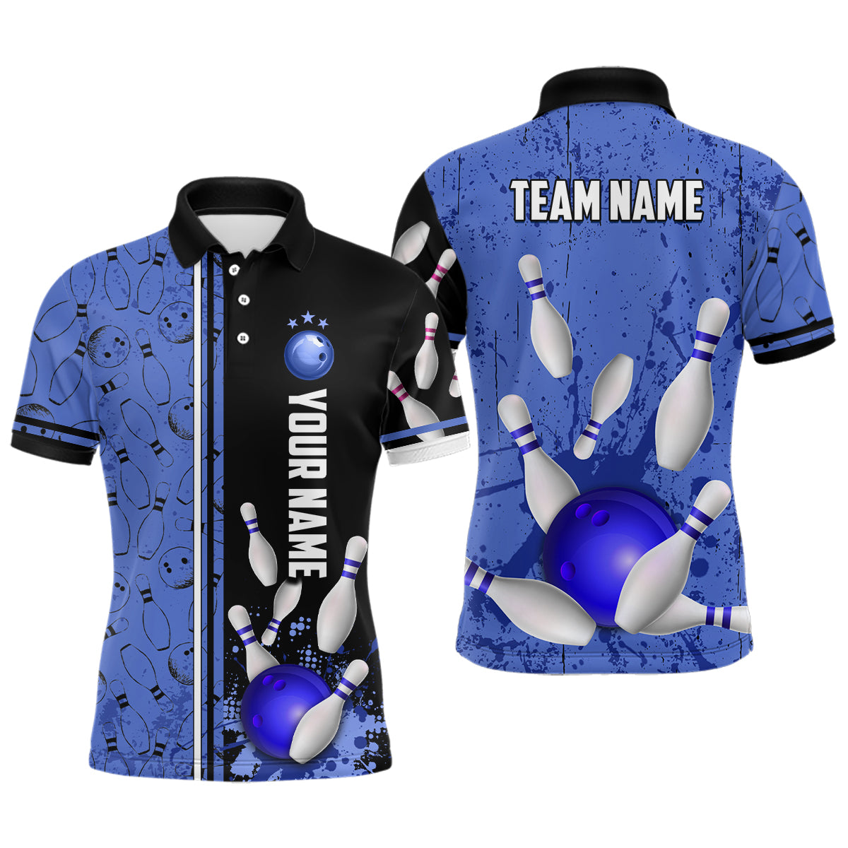 Custom Men Bowling Team Shirts Polo Bowling Jersey Bowling League Muticolor QZT474
