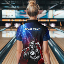 Load image into Gallery viewer, Thunder Bowling Shirt| Grim Reaper Bowling Jersey, Custom Bowling for Women, Quarter-Zip Bowling Shirt QZT405