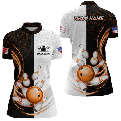 Custom Bowling Shirts for Women Camo Bowling Jersey 1/4 Zip Bowling Team League QZT449