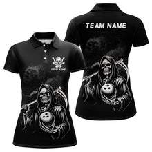 Load image into Gallery viewer, Custom Bowling Shirt Skull Bowling 1/4 Zip Shirt for Women Bowling Team League QZT299