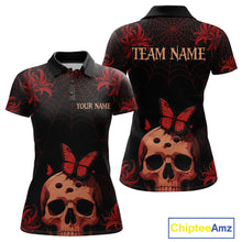 Load image into Gallery viewer, Skull Halloween Team Shirt Custom Horror Bowling Jersey for Women Bowling League Bowling Outfit QZT734