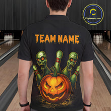 Load image into Gallery viewer, Custom Zombie Pumpkin Bowling Jersey for Men Halloween Bowling Team Shirt Bowling Gifts QZT730