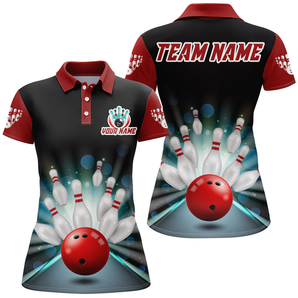 Personalized 3D Women's Bowling Team Jersey Bowling Shirt American Bowling Polo Shirt QZT46-2
