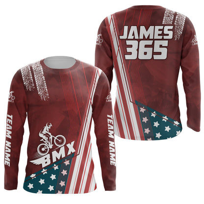 American Bicycle Motocross Jersey UPF30+ Personalized Patriotic BMX Racing Off-Road BMX Life Extreme Jersey| LUT06