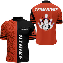 Load image into Gallery viewer, Custom Bowling Shirt for Men Bowling Jersey Bowling Team League Quarter-Zip Shirt QZT100