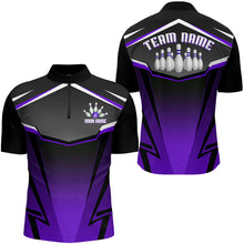 Load image into Gallery viewer, Custom Bowling Shirt for Men Bowling Jersey Bowling Team League Quarter-Zip Shirt QZT140
