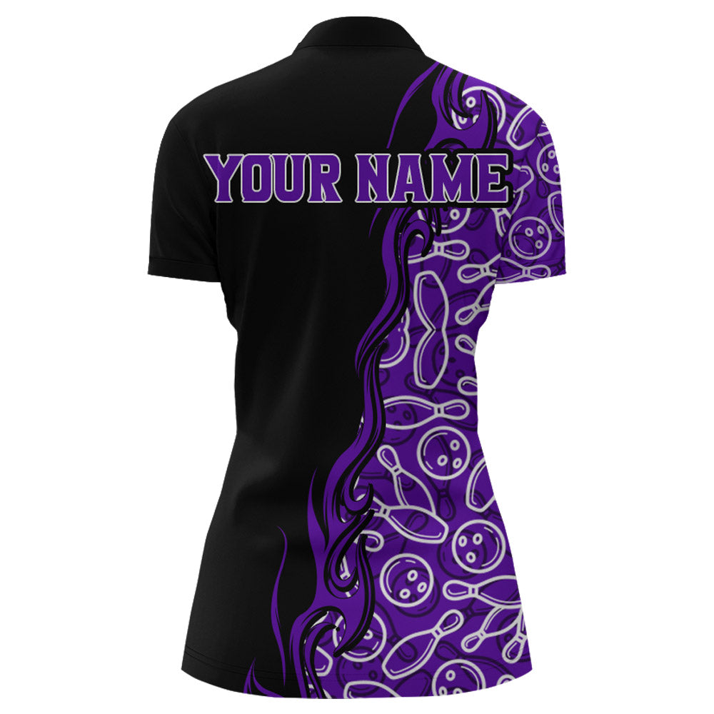 Custom Bowling Shirt for Women Personalized Bowling Jersey Bowling Team League Quarter-Zip Shirt QZT66