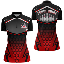 Load image into Gallery viewer, Personalized Bowling Shirt Bowling Team League Women Bowling Jersey 1/4 ZIP Shirt QZT265
