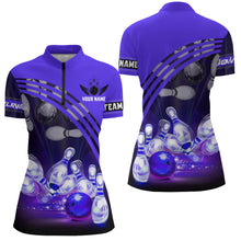 Load image into Gallery viewer, Custom Bowling Shirt for Women Bowling Jersey Bowling Team League Quarter-Zip Shirt QZT45