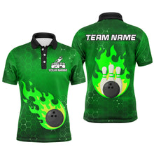 Load image into Gallery viewer, Flame Bowling Shirt for Men Custom Bowling Polo Jersey Bowling Team Shirt Bowlers Jersey QZT235