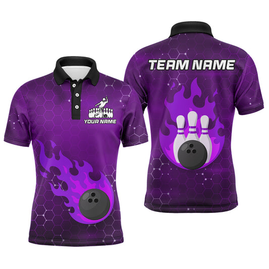 Flame Bowling Shirt for Men Custom Bowling Polo Jersey Bowling Team Shirt Bowlers Jersey QZT235