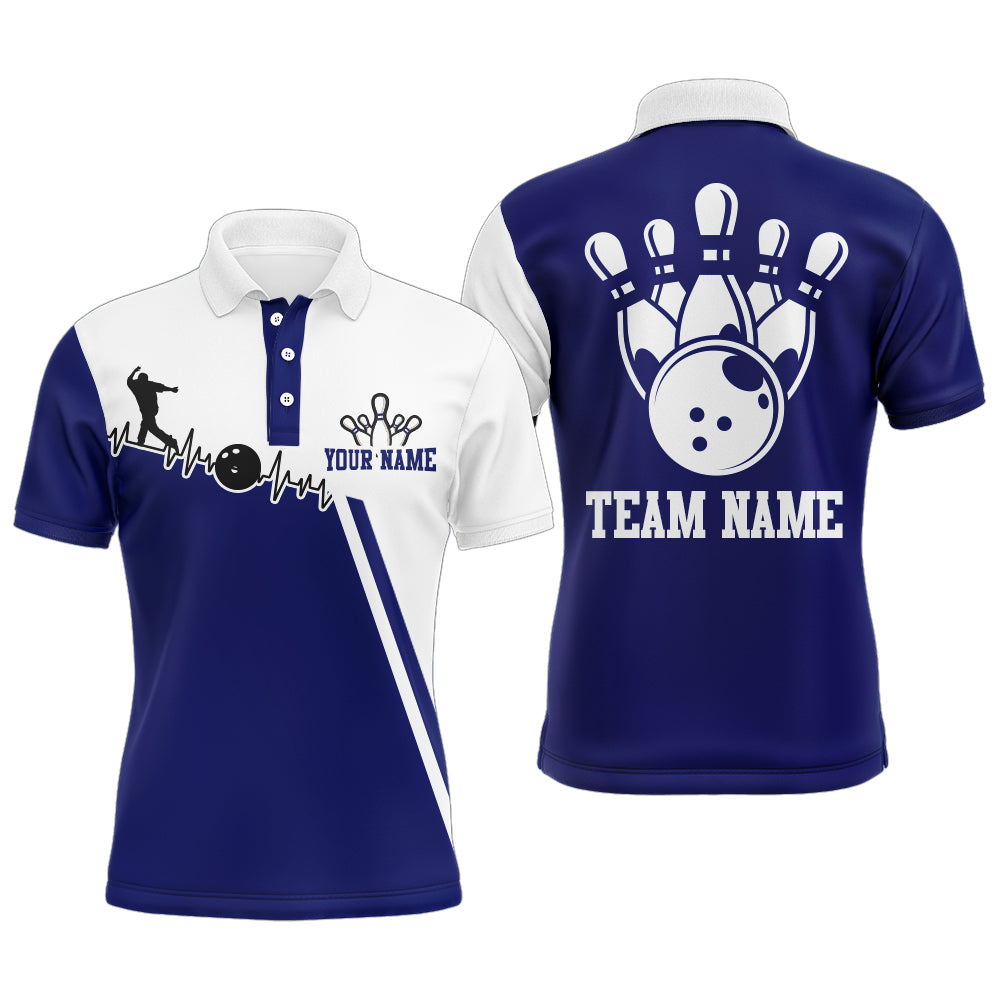 Camo Bowling Polo Shirt for Men Custom Bowling Team Shirt Bowlers Jersey QZT2
