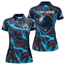 Load image into Gallery viewer, Custom Camo Pink &amp; Teal Bowling Jersey Bowling Team League Polo Shirt for Men Women QZT665