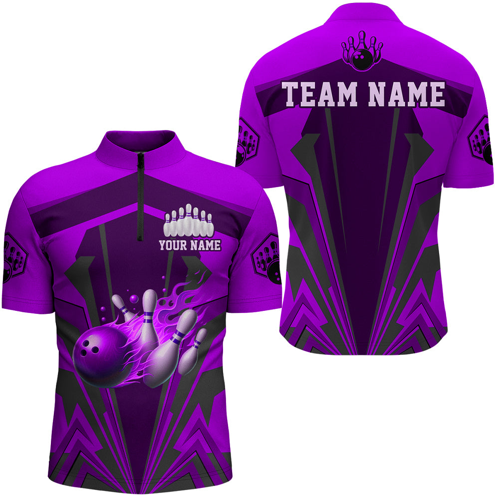 Personalized Bowling Shirts for Men 1/4 Zip Bowling Jersey Bowling Uniform QZT428