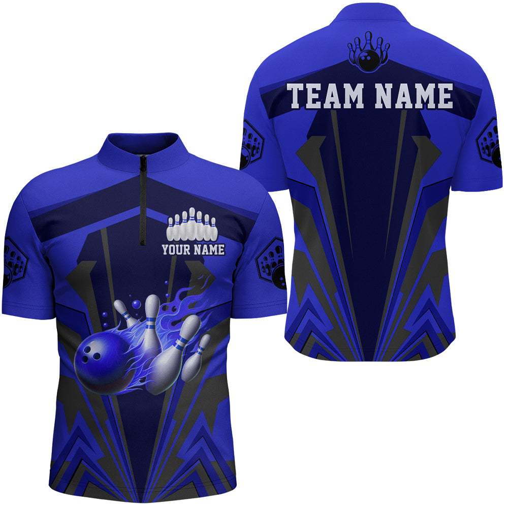 Personalized Bowling Shirts for Men 1/4 Zip Bowling Jersey Bowling Uniform QZT428