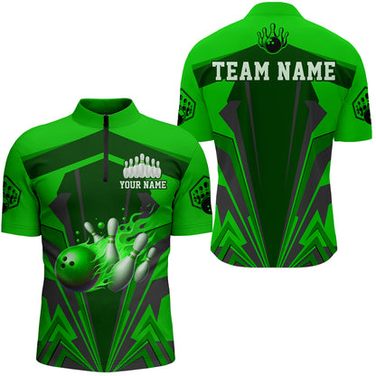 Personalized Bowling Shirts for Men 1/4 Zip Bowling Jersey Bowling Uniform QZT428