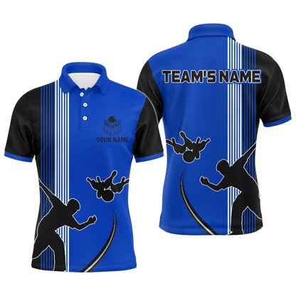 Personalized Men Polo Shirt Bowling Silhoutte Shirts Bowling Team League QZT427