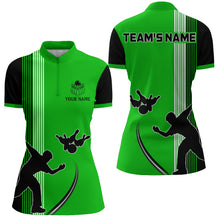 Load image into Gallery viewer, Personalized Women 1/4 Zip Shirt Camo Bowling Silhoutte Shirts Bowling Team League QZT427