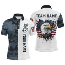 Load image into Gallery viewer, Camouflage Bowling Shirt Custom Eagle Bowling Team Jersey Patriotic Polo Shirt QZT676