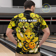 Load image into Gallery viewer, Custom Funny Bee Bowling Shirts for Men 3D Bowling League Jersey Polo &amp; Quarter-Zip QZT743