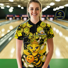 Load image into Gallery viewer, Custom Funny Bee Bowling Shirts for Men 3D Bowling League Jersey Polo &amp; Quarter-Zip QZT743