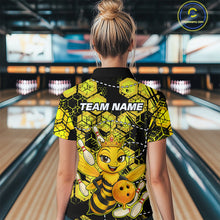 Load image into Gallery viewer, Custom Funny Bee Bowling Shirts for Women 3D Bowling League Jersey Polo &amp; Quarter-Zip QZT743