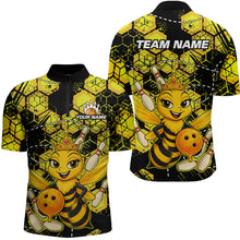Load image into Gallery viewer, Custom Funny Bee Bowling Shirts for Men 3D Bowling League Jersey Polo &amp; Quarter-Zip QZT743