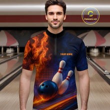 Load image into Gallery viewer, Custom Bowling Polo Shirts 3D for Men Bowling Jersey Polo &amp; Quarter-Zip Gift QZT746