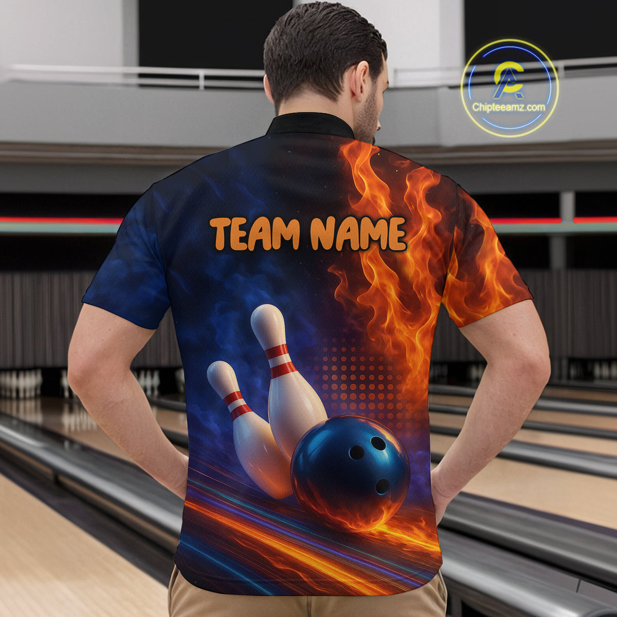 Custom Bowling Polo Shirts 3D for Men Bowling Jersey Polo & Quarter-Zip Gift QZT746