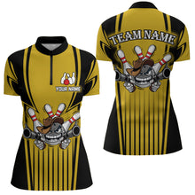 Load image into Gallery viewer, Custom Bowling Shirt for Women Bowling Jersey Bowling Team League Quarter-Zip Shirt QZT44