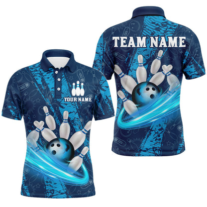 Custom Men 3D Bowling Shirts Bowling Team Jersey Polo Bowlers Gifts Multicolor QZT473