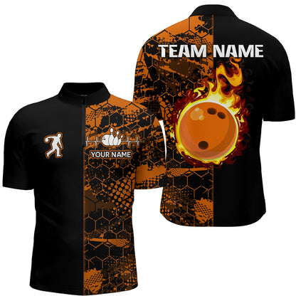 Bowling Quarter Zip Shirt Bowling Jersey for Men Bowling Team League QZT287