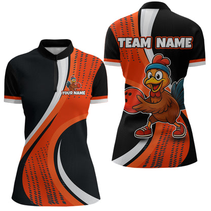 Custom Funny Turkey Bowling Team Shirt Unisex for Women Polo & Quarter-Zip Bowling Outfit QZT756