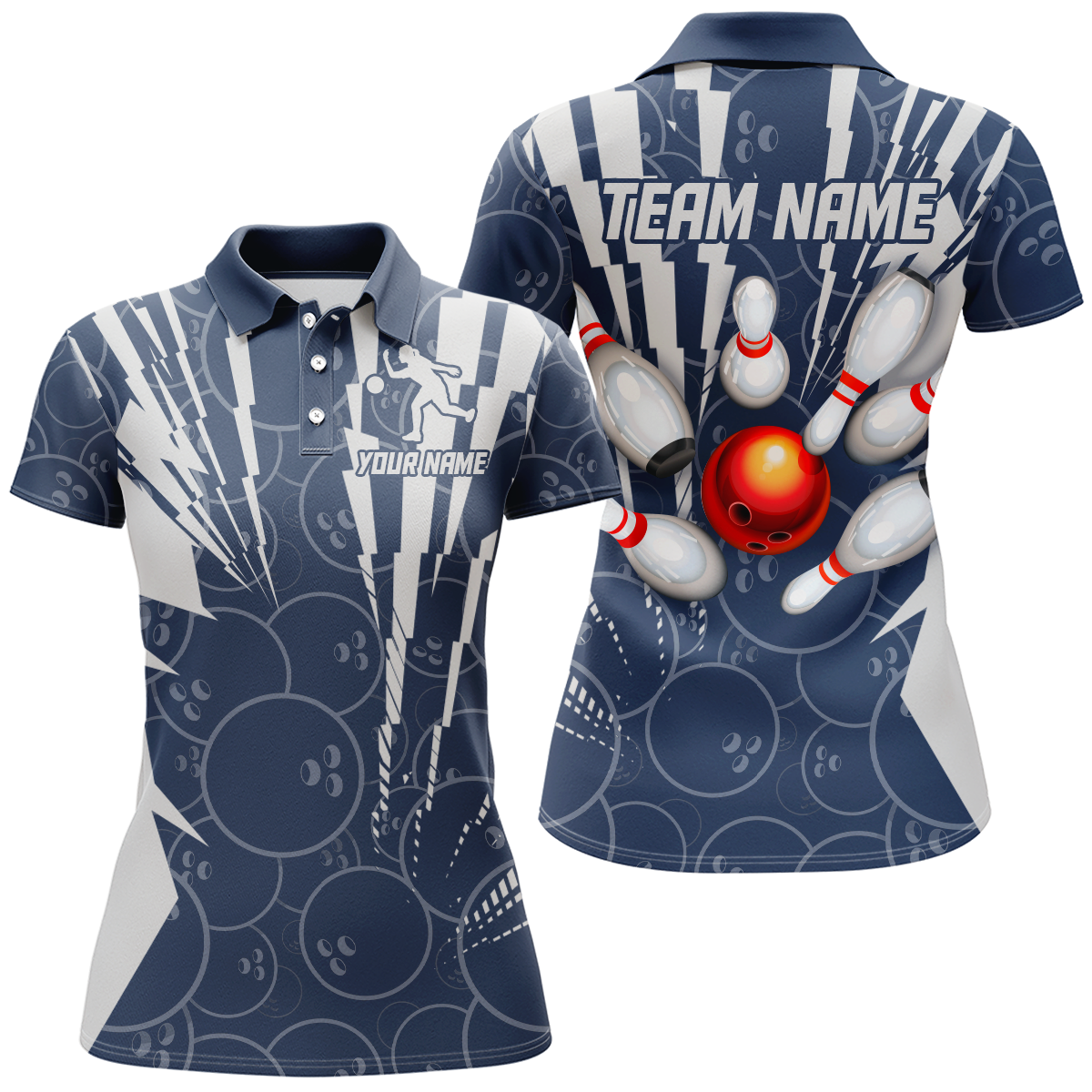 Custom Bowling Shirts Camo Bowling Jersey Quarter Zip Shirt for Women QZT415