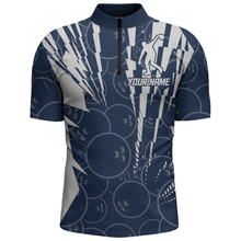 Load image into Gallery viewer, Custom Bowling Shirt Bowling Jersey for Men Bowling Team League Quarter-Zip Shirt QZT252