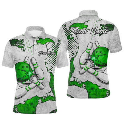 Personalized Unisex Bowling Jersey Polo Bowling Team Shirt for Men Bowler Gift QZT498