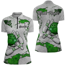 Load image into Gallery viewer, Personalized Unisex Bowling Jersey Quarter Zip Bowling Team Shirt for Women Bowler Gift QZT498