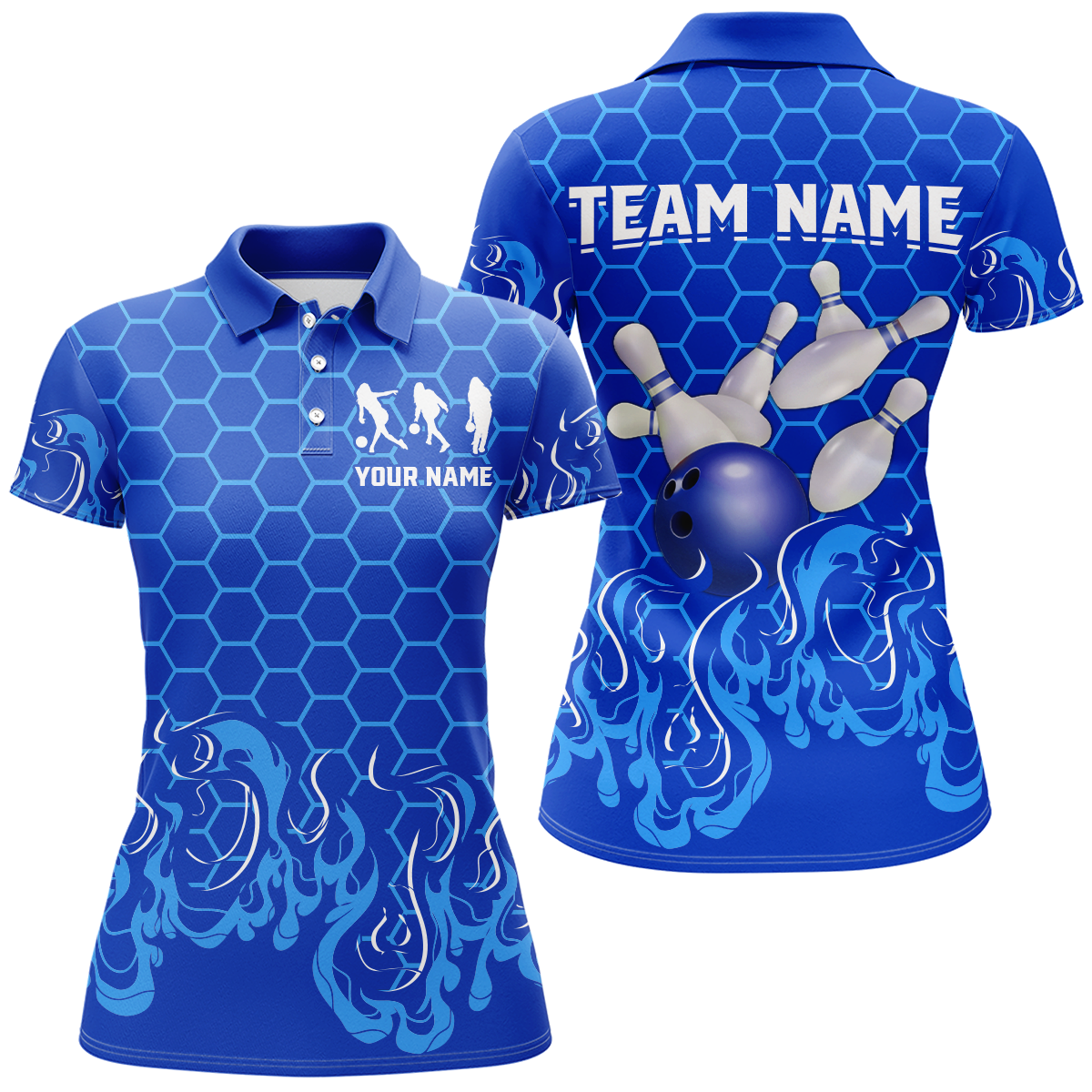 Personalized Polo Shirt for Bowlers Bowling Shirt for Women Bowling Team League QZT406
