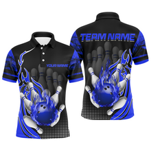 Load image into Gallery viewer, Personalized Flame Bowling Shirts Men Bowling Team League Polo Bowling QZT410