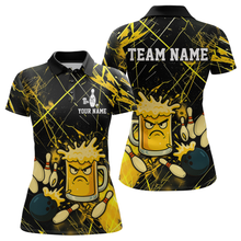 Load image into Gallery viewer, Custom Yellow Funny Beer Bowling Shirt Team Bowling League Jersey for Women Bowling Outfit QZT767