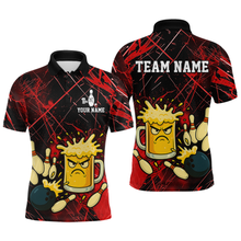 Load image into Gallery viewer, Custom Red Funny Beer Bowling Shirt Team Bowling League Jersey for Men Bowling Outfit QZT767