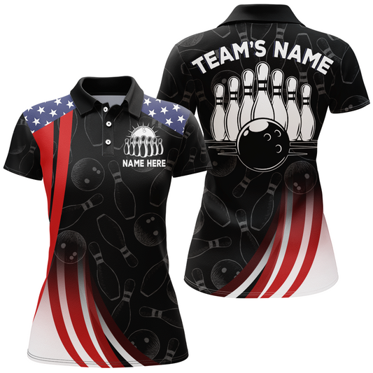 Bowling Shirt American Camo Bowling Jersey Customized for Women Polo Bowling Team League QZT262